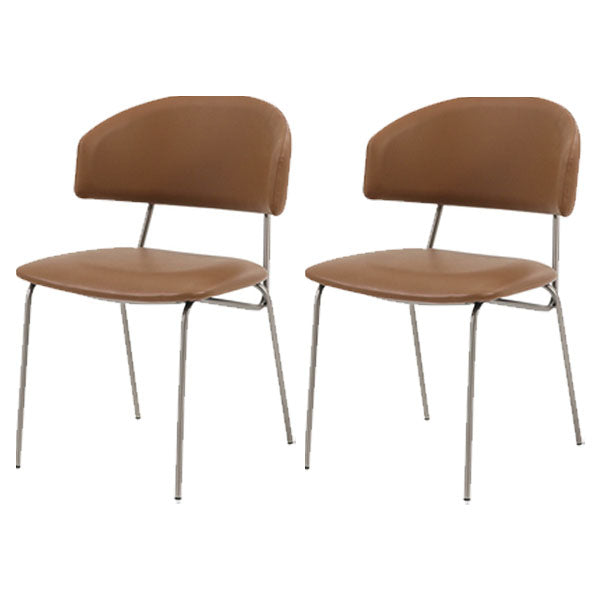 Eigentijdse stijl eetkamerstoelen eetarmloze open achterstoelen met metalen benen