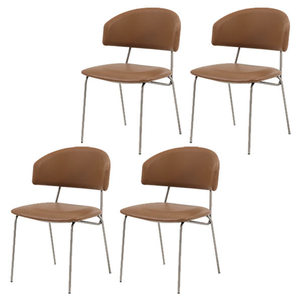 Eigentijdse stijl eetkamerstoelen eetarmloze open achterstoelen met metalen benen