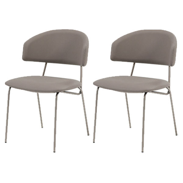 Eigentijdse stijl eetkamerstoelen eetarmloze open achterstoelen met metalen benen