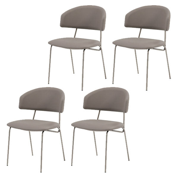 Eigentijdse stijl eetkamerstoelen eetarmloze open achterstoelen met metalen benen