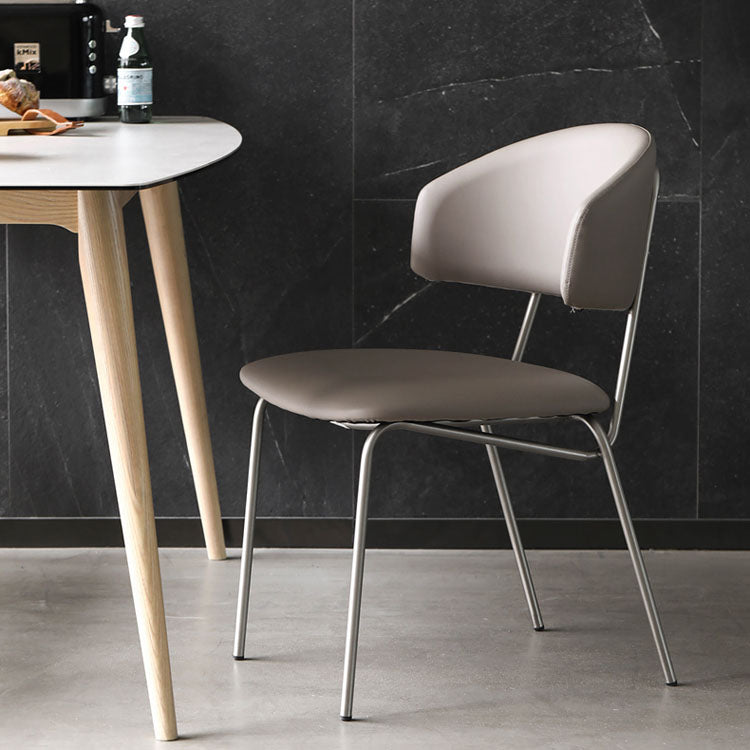 Eigentijdse stijl eetkamerstoelen eetarmloze open achterstoelen met metalen benen