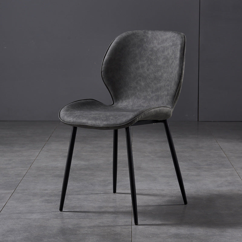 Silla de comedor de cocina Glam escandinavo de metal Silla lateral con respaldo de orejas