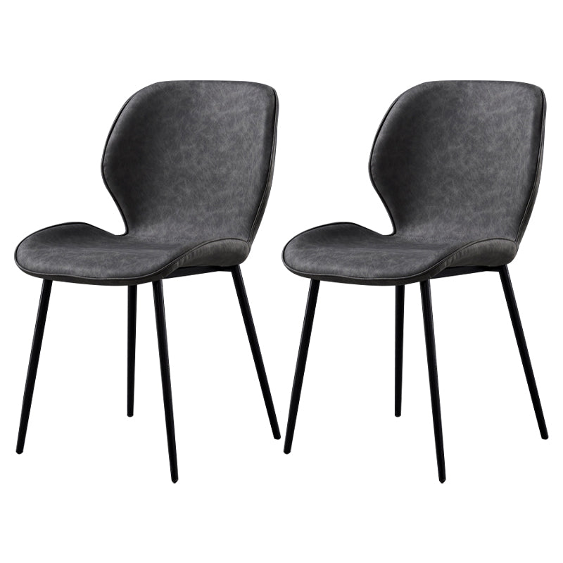 Silla de comedor de cocina Glam escandinavo de metal Silla lateral con respaldo de orejas