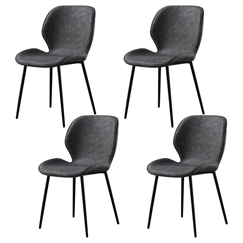 Silla de comedor de cocina Glam escandinavo de metal Silla lateral con respaldo de orejas