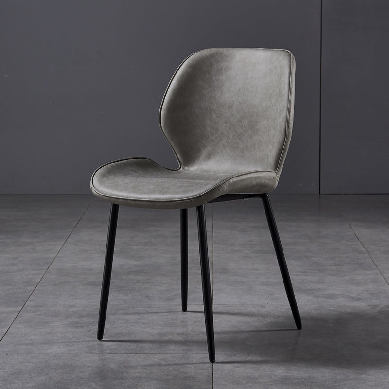 Silla de comedor de cocina Glam escandinavo de metal Silla lateral con respaldo de orejas