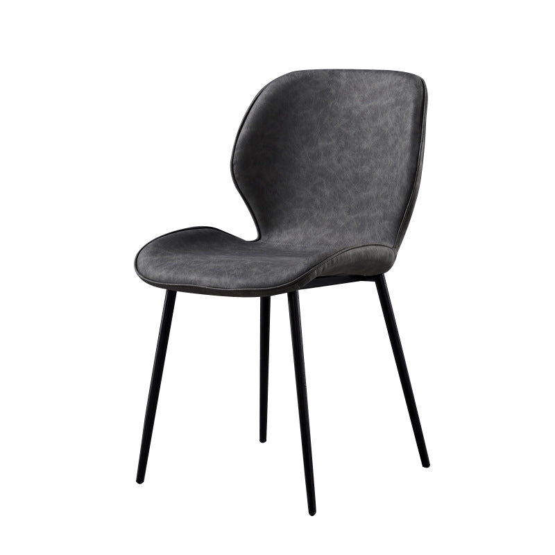 Silla de comedor de cocina Glam escandinavo de metal Silla lateral con respaldo de orejas