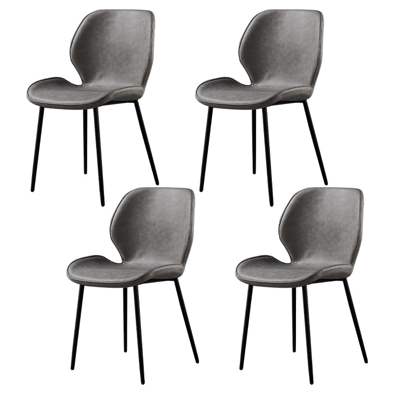 Silla de comedor de cocina Glam escandinavo de metal Silla lateral con respaldo de orejas