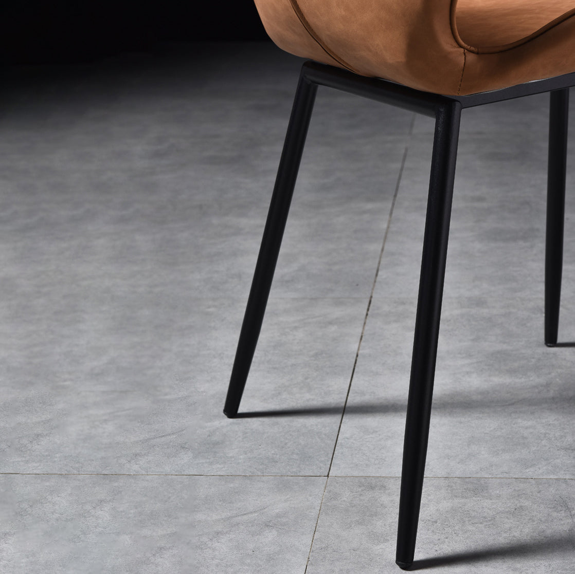 Silla de comedor de cocina Glam escandinavo de metal Silla lateral con respaldo de orejas