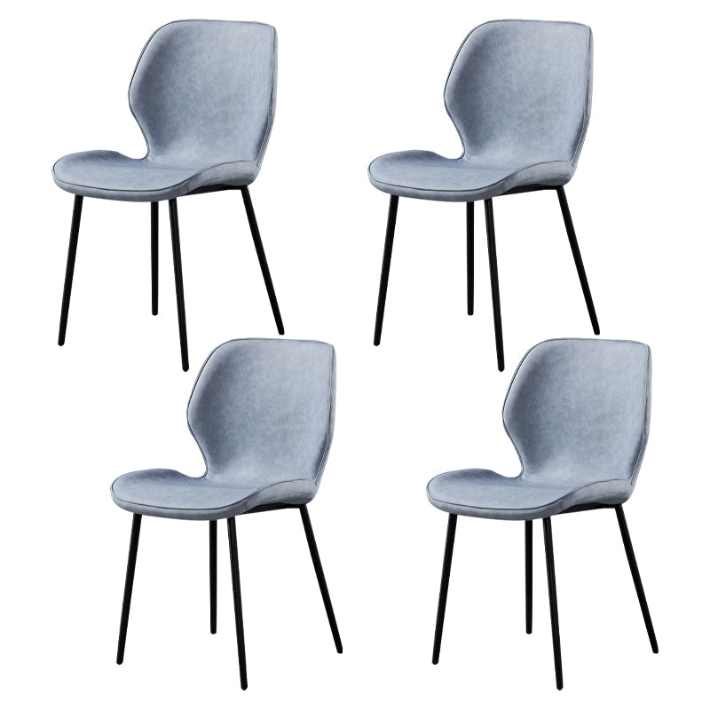 Silla de comedor de cocina Glam escandinavo de metal Silla lateral con respaldo de orejas