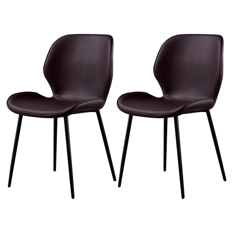 Silla de comedor de cocina Glam escandinavo de metal Silla lateral con respaldo de orejas