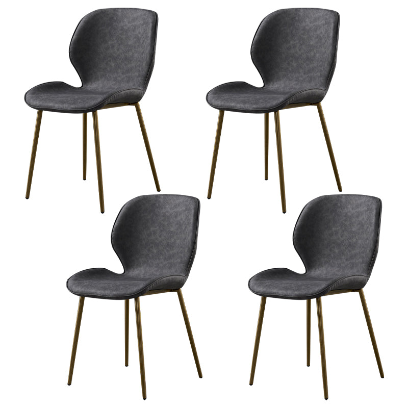 Silla de comedor de cocina Glam escandinavo de metal Silla lateral con respaldo de orejas