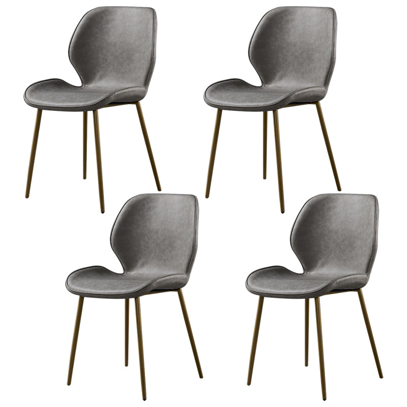Silla de comedor de cocina Glam escandinavo de metal Silla lateral con respaldo de orejas