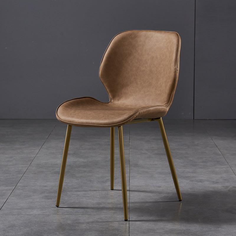 Silla de comedor de cocina Glam escandinavo de metal Silla lateral con respaldo de orejas