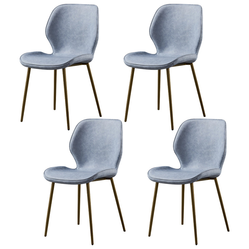 Silla de comedor de cocina Glam escandinavo de metal Silla lateral con respaldo de orejas