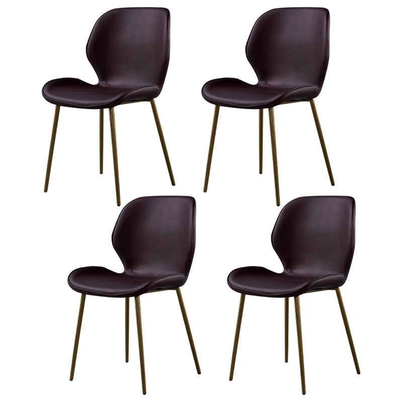 Silla de comedor de cocina Glam escandinavo de metal Silla lateral con respaldo de orejas