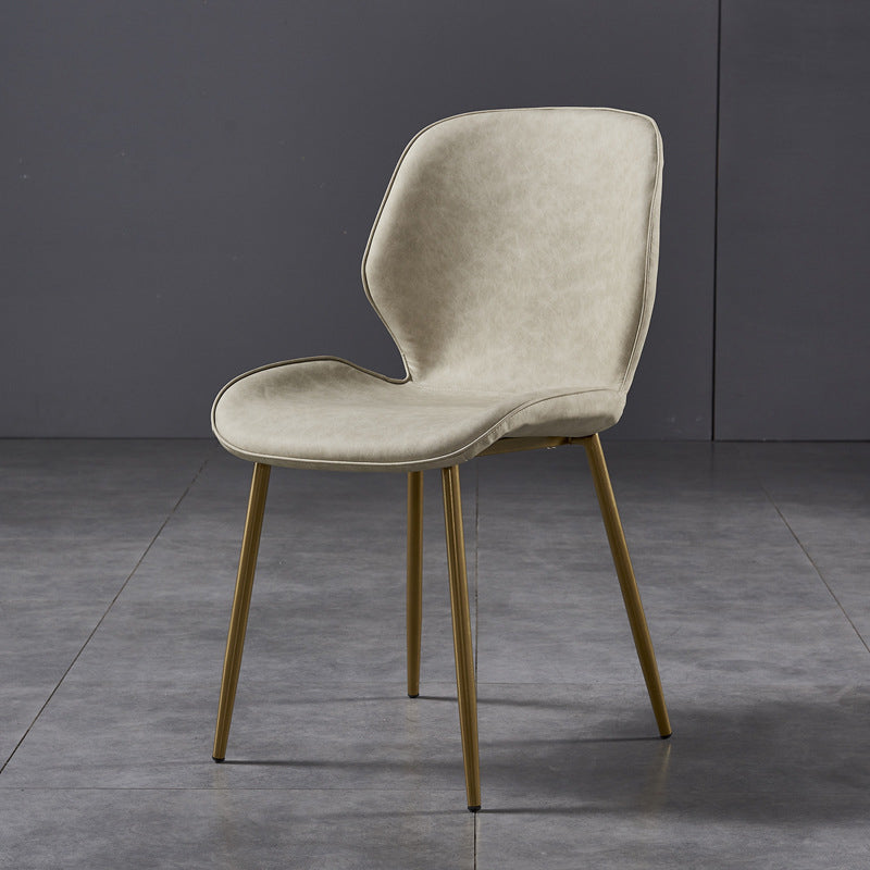 Silla de comedor de cocina Glam escandinavo de metal Silla lateral con respaldo de orejas