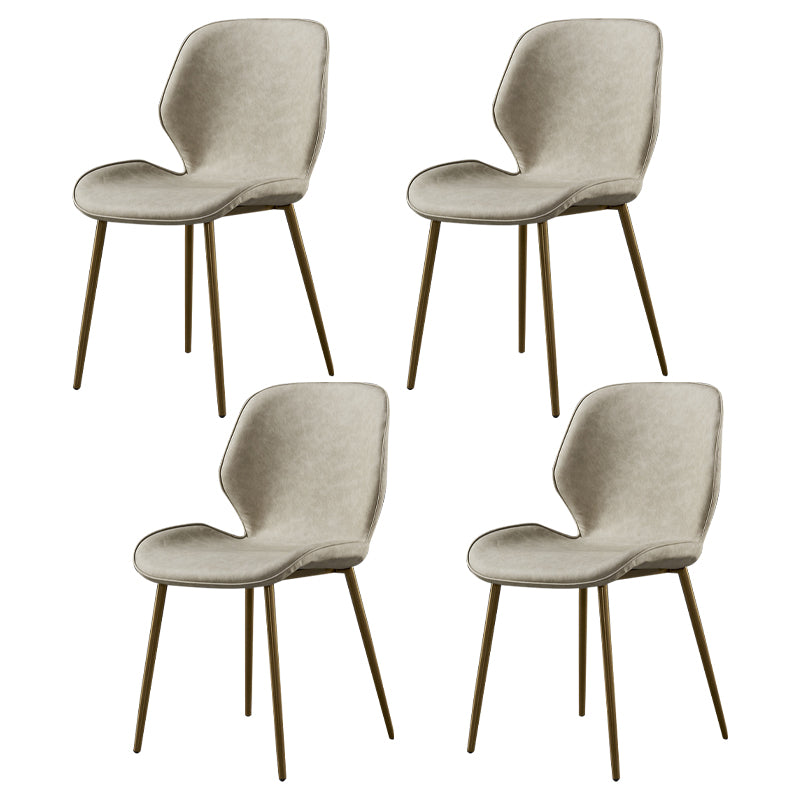Silla de comedor de cocina Glam escandinavo de metal Silla lateral con respaldo de orejas