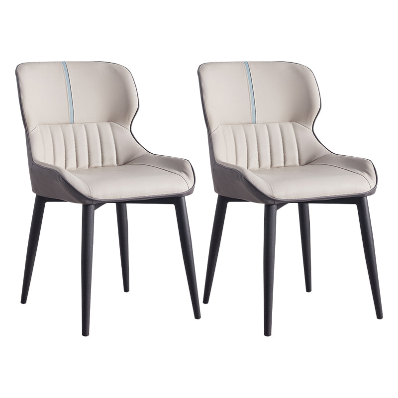 Eigentijdse eetgelegenheden Matte afwerking Leer gebogen Parsons stoel