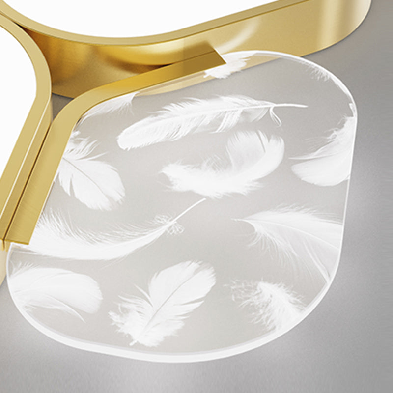 Lámpara de techo cuadrada de 4 luces, iluminación de techo de metal de estilo moderno para sala de estar