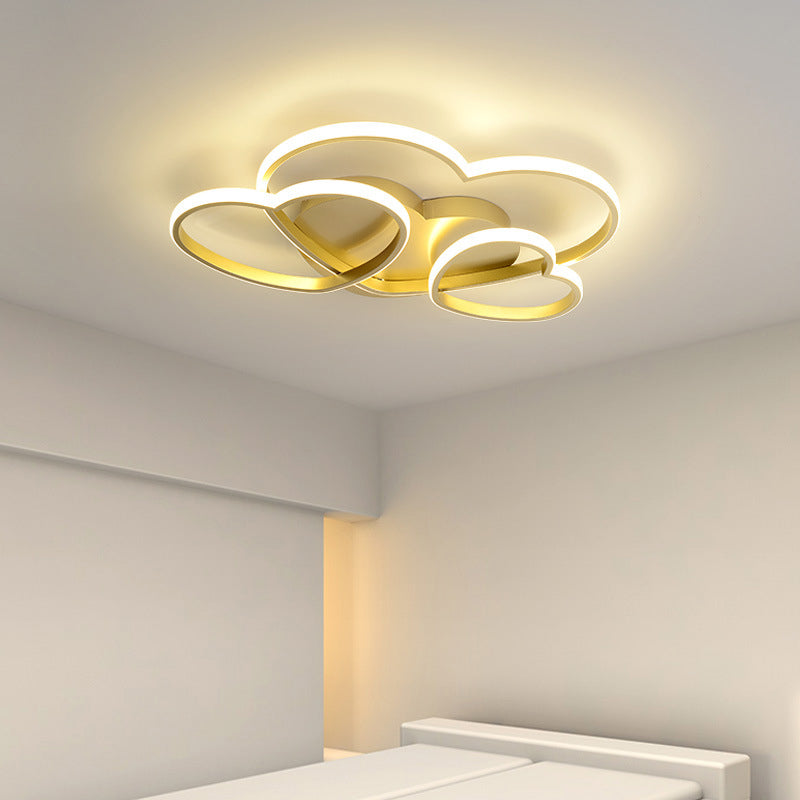 Contemporary Heart Flush Light Metal 3 Luci Flush Montaggio Tetto Fissaggio