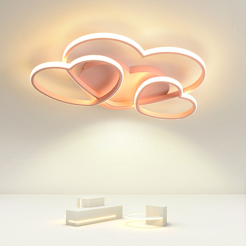 Contemporary Heart Flush Light Metal 3 Luci Flush Montaggio Tetto Fissaggio