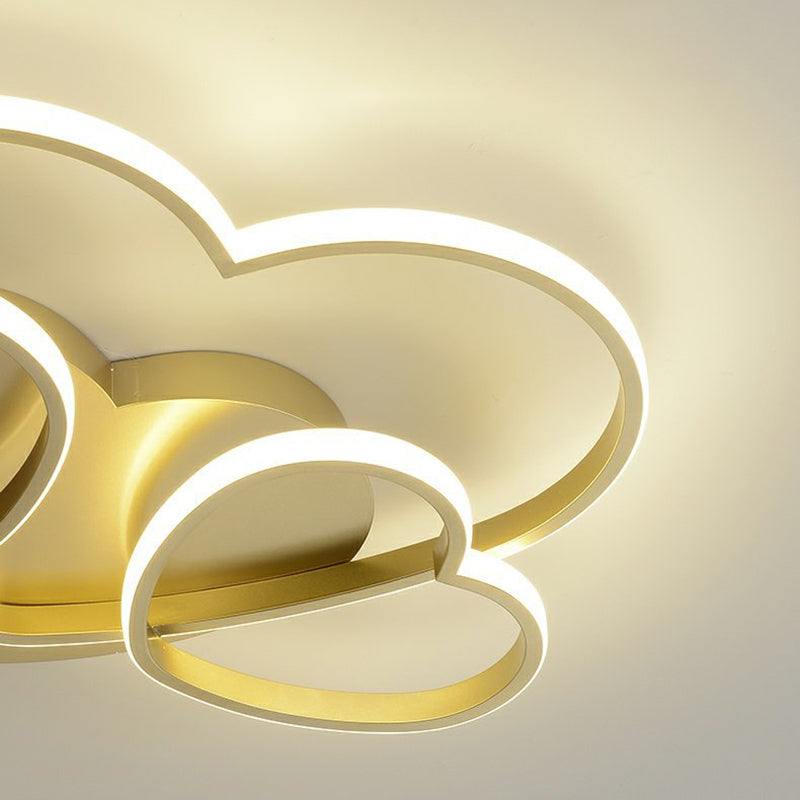 Hedendaagse Hart Flush Licht Metaal 3 Lichten Flush Mount Plafond Fixture