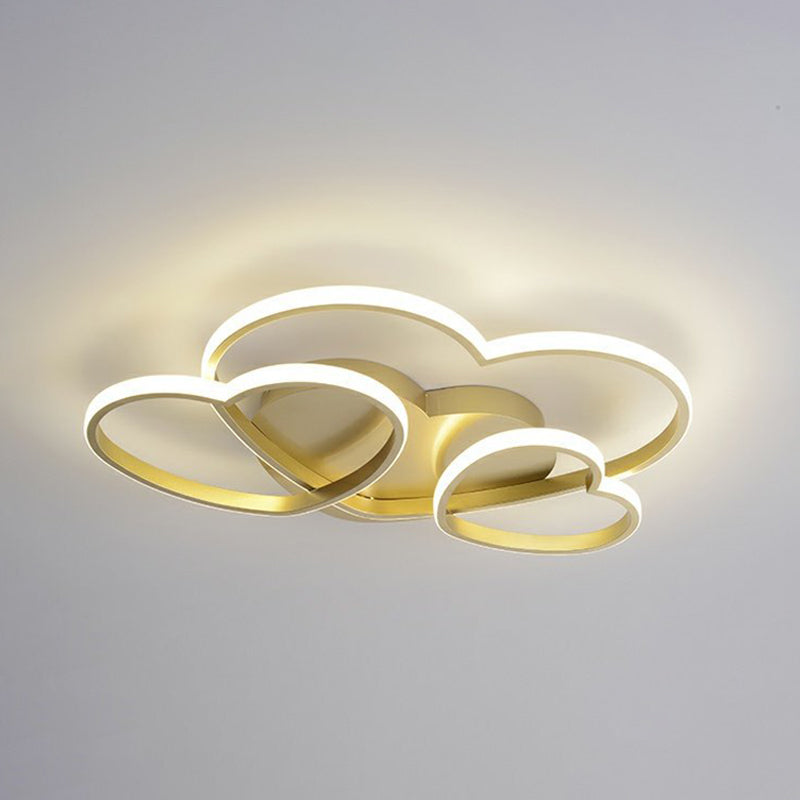 Hedendaagse Hart Flush Licht Metaal 3 Lichten Flush Mount Plafond Fixture