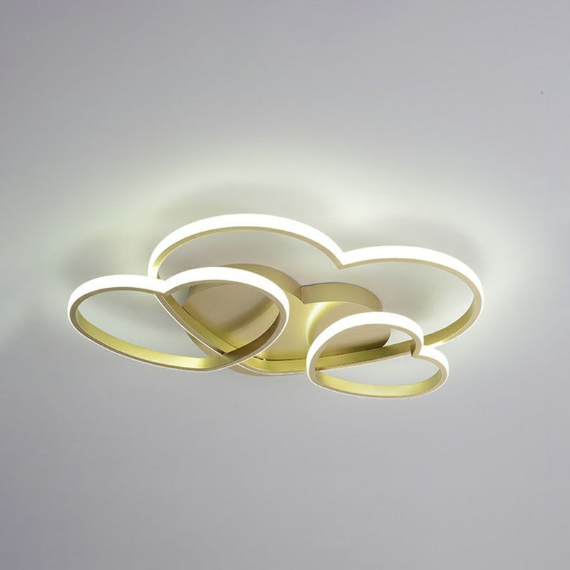 Hedendaagse Hart Flush Licht Metaal 3 Lichten Flush Mount Plafond Fixture