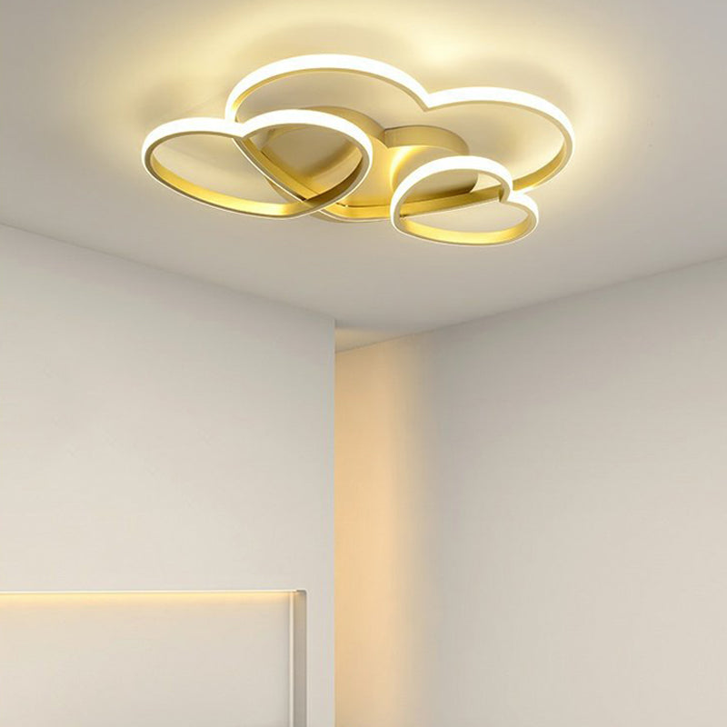 Hedendaagse Hart Flush Licht Metaal 3 Lichten Flush Mount Plafond Fixture