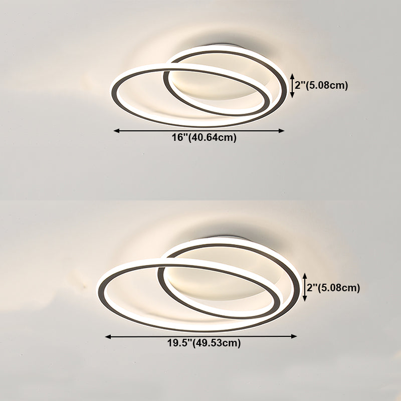 Linear Shape Ceiling Fixture Modern Style Metal 1 Light Ceiling Mounted Light