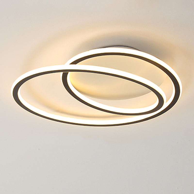 Linear Shape Ceiling Fixture Modern Style Metal 1 Light Ceiling Mounted Light