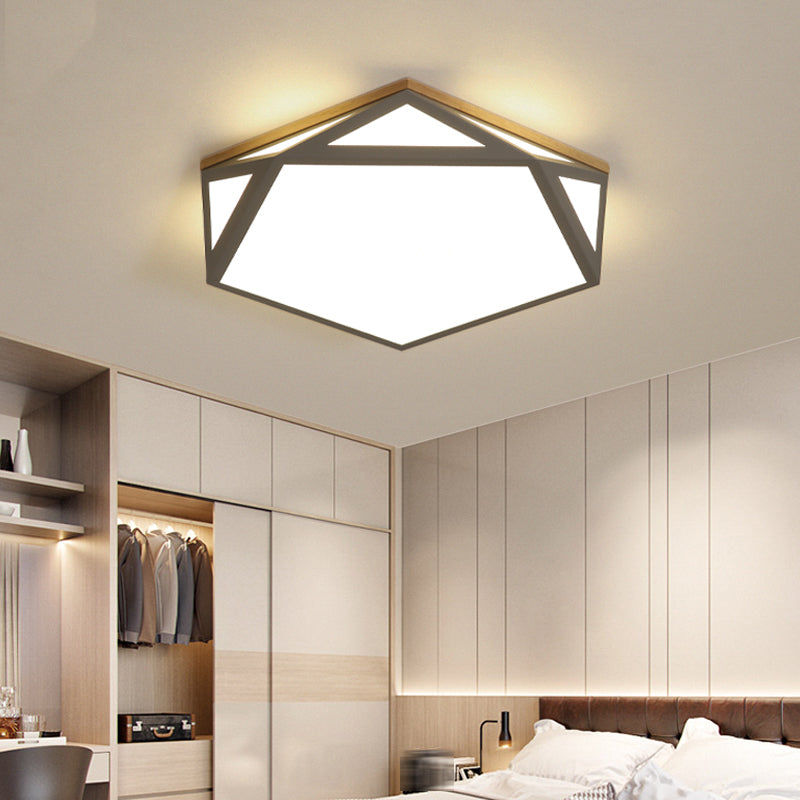 Plafonnier Hexagonal à 1 lumière, éclairage de plafond moderne en métal de Style Macaron pour chambre à coucher