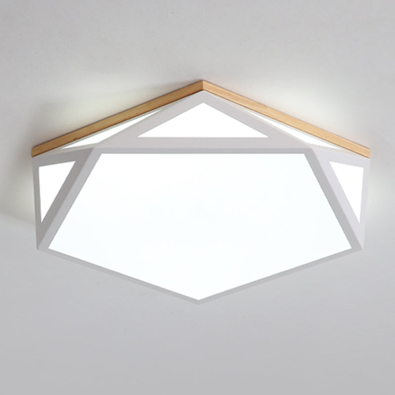 Plafonnier Hexagonal à 1 lumière, éclairage de plafond moderne en métal de Style Macaron pour chambre à coucher