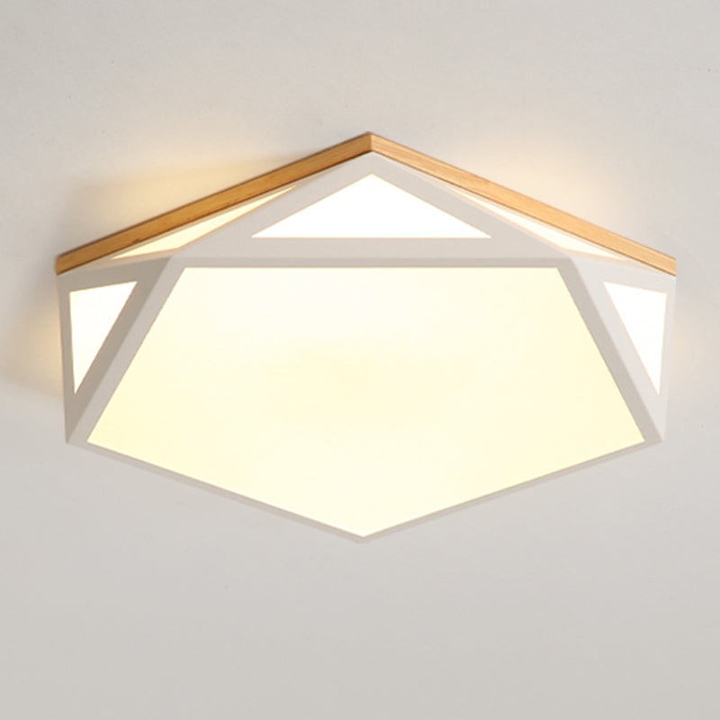 Plafonnier Hexagonal à 1 lumière, éclairage de plafond moderne en métal de Style Macaron pour chambre à coucher