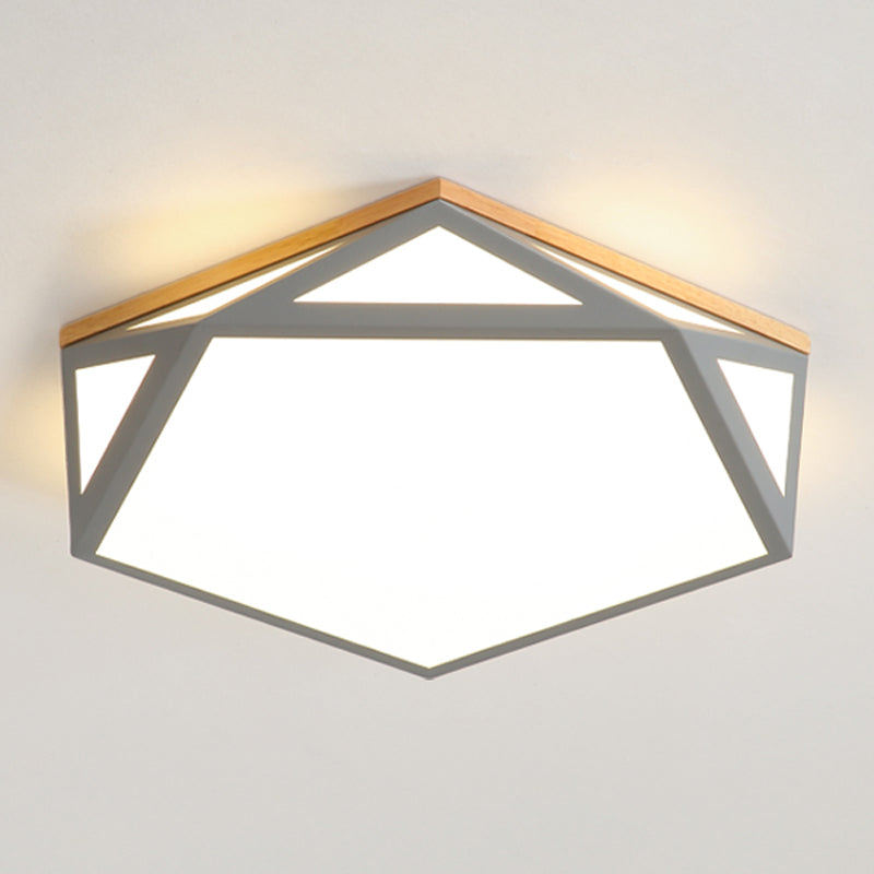 Plafonnier Hexagonal à 1 lumière, éclairage de plafond moderne en métal de Style Macaron pour chambre à coucher