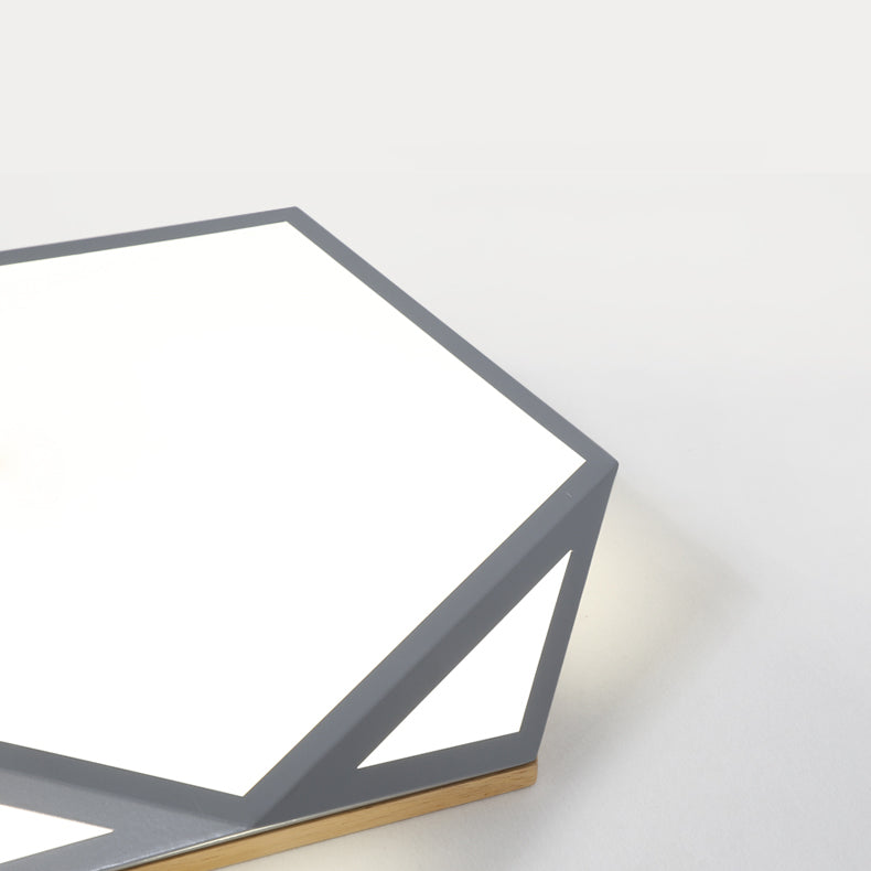 Plafonnier Hexagonal à 1 lumière, éclairage de plafond moderne en métal de Style Macaron pour chambre à coucher