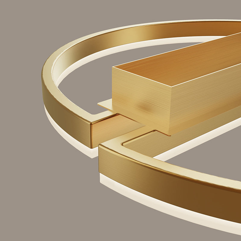 Apparecchio da soffitto con montaggio a incasso a 2 luci in metallo con luce geometrica contemporanea