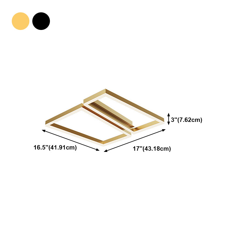 Hedendaagse Geometrisch Flush Light Metal 2 Light Flush Mount Plafond