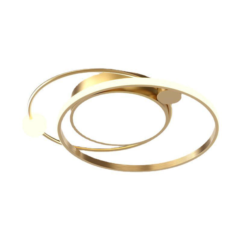 Contemporary Circular Flush Light Metal 3 Light Flush Mount Ceiling Fixture for Bedroom