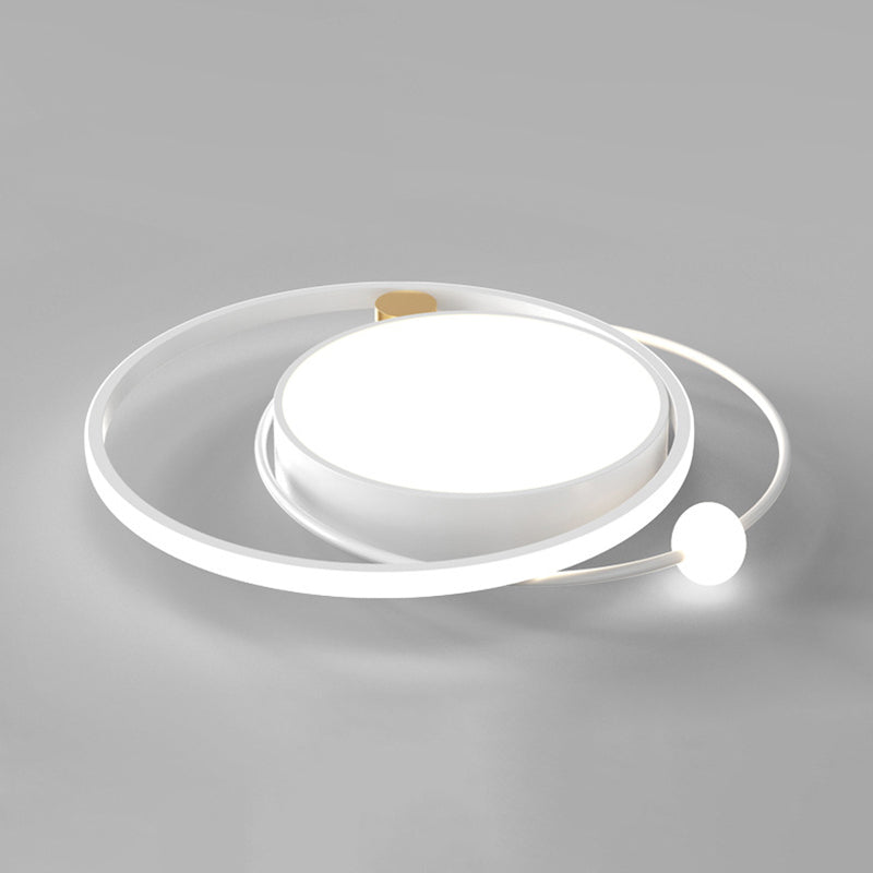 Contemporary Circular Flush Light Metal 3 Light Flush Mount Ceiling Fixture for Bedroom