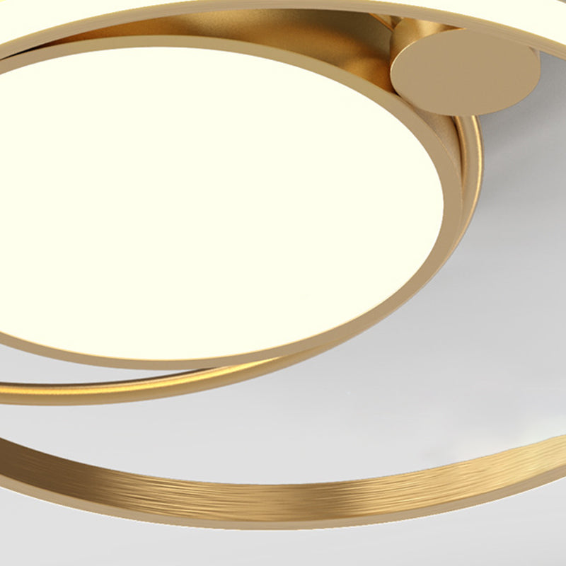 Contemporary Circular Flush Light Metal 3 Light Flush Mount Ceiling Fixture for Bedroom