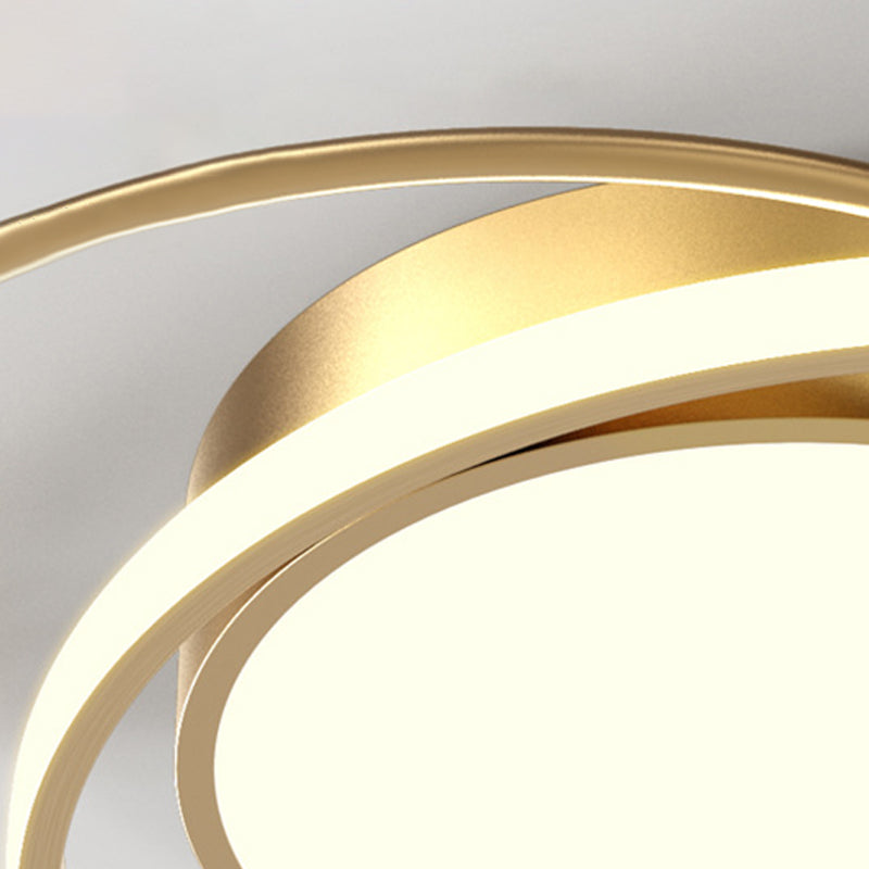 Contemporary Circular Flush Light Metal 3 Light Flush Mount Ceiling Fixture for Bedroom