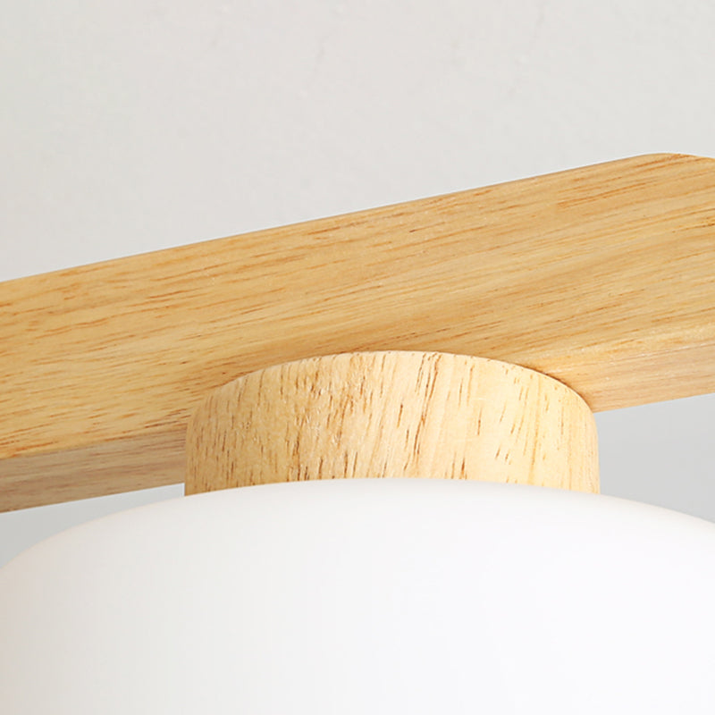 Moderne Flush -Leuchten Holzzylinder Flush Mount Lampe in Braun für Wohnzimmer
