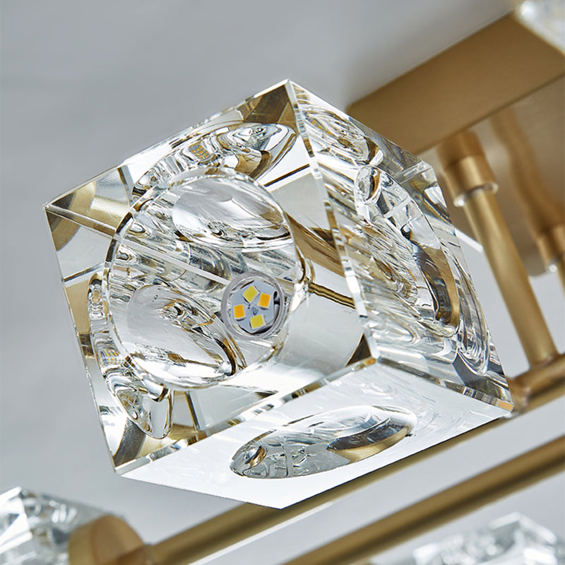 Lámpara de montaje de color de cristal de Flush de cristal moderno en oro para sala de estar