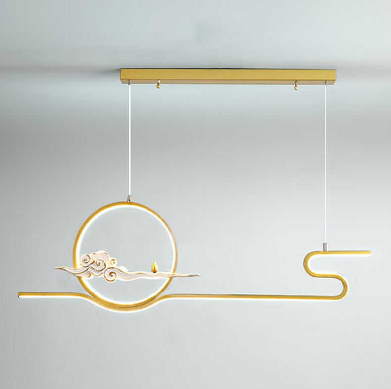 Linear Shape Island Lights Contemporary Style Metal 2 Light Pendant Lighting Fixtures