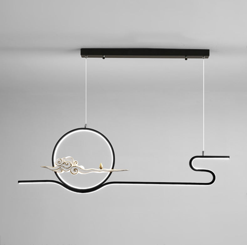 Luces de la isla de forma lineal Luces de estilo contemporáneo 2 accesorios de iluminación colgante de luz