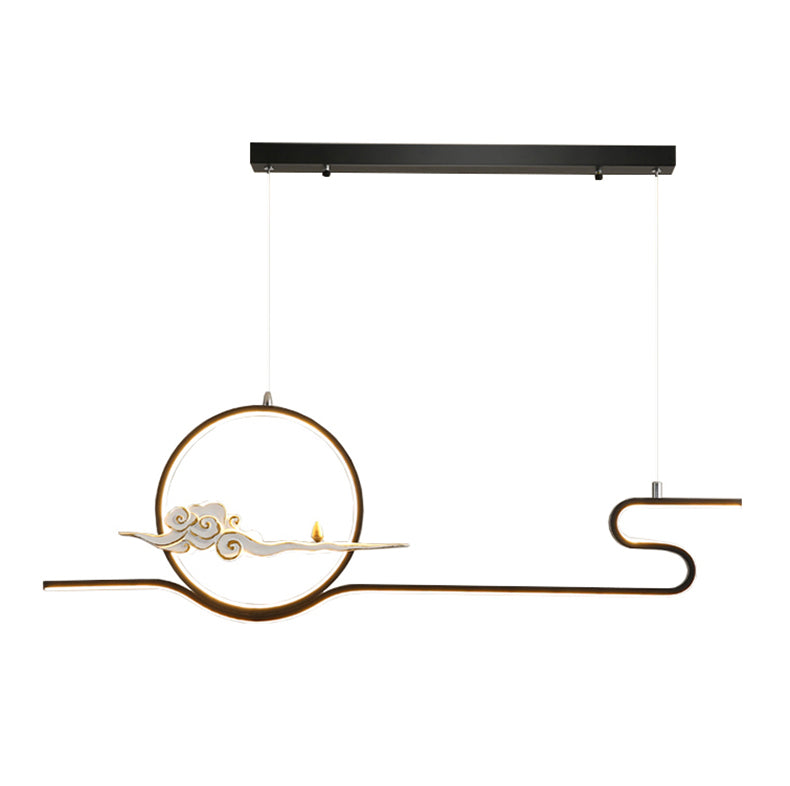 Linear Shape Island Lights Contemporary Style Metal 2 Light Pendant Lighting Fixtures
