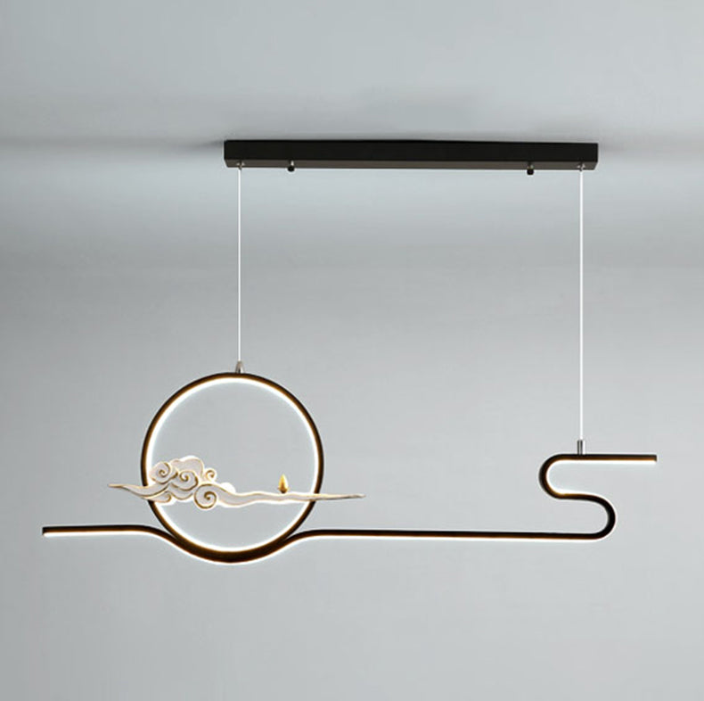 Luces de la isla de forma lineal Luces de estilo contemporáneo 2 accesorios de iluminación colgante de luz