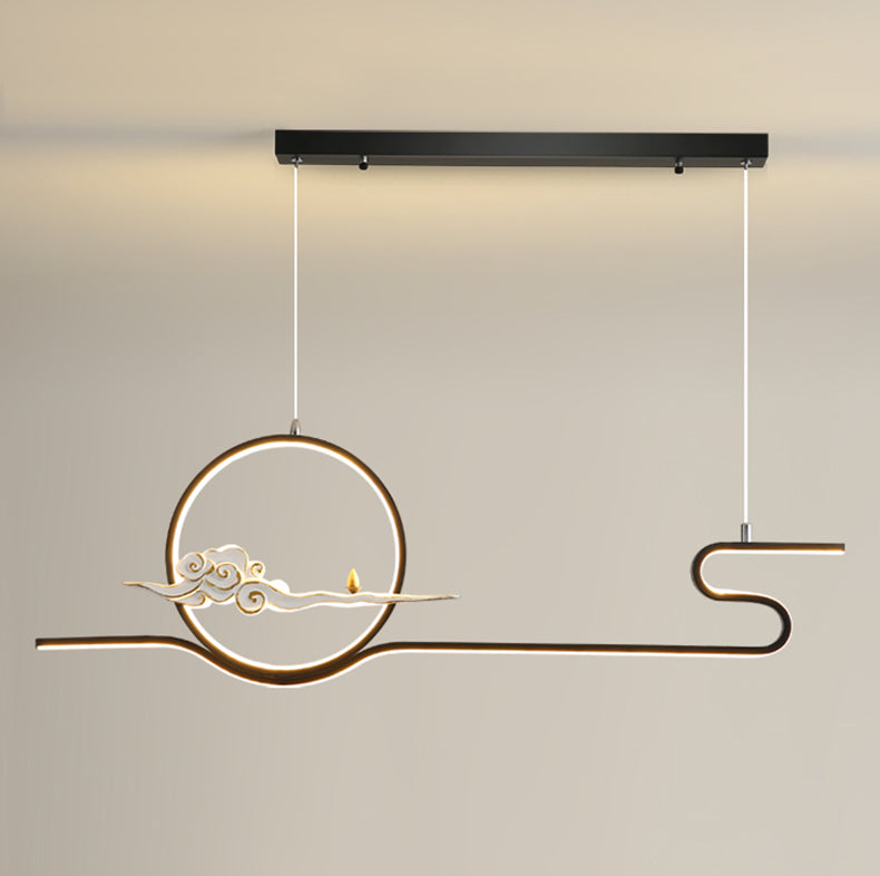 Linear Shape Island Lights Contemporary Style Metal 2 Light Pendant Lighting Fixtures