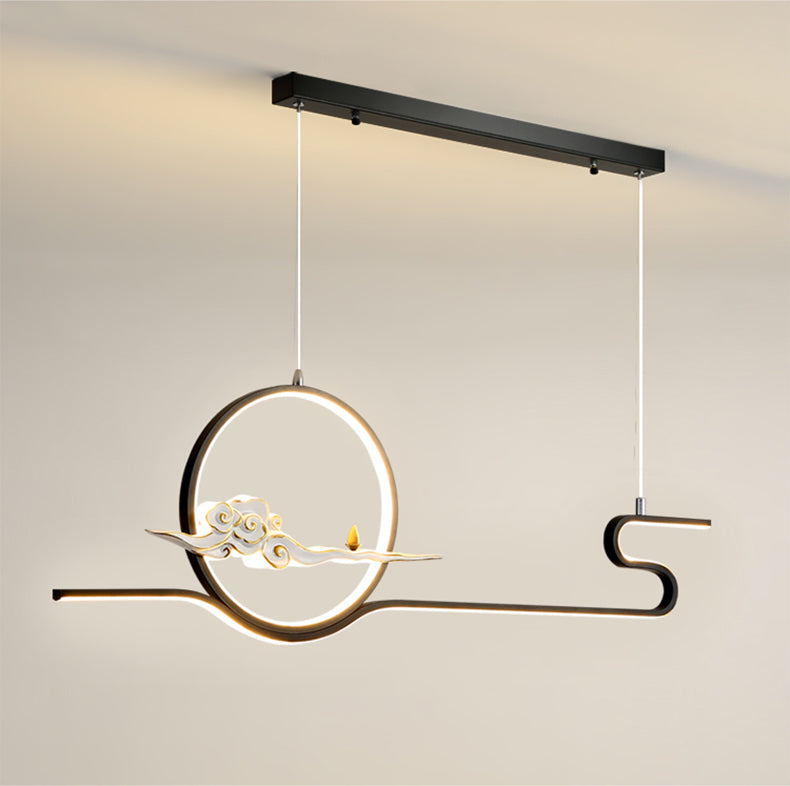 Linear Shape Island Lights Contemporary Style Metal 2 Light Pendant Lighting Fixtures